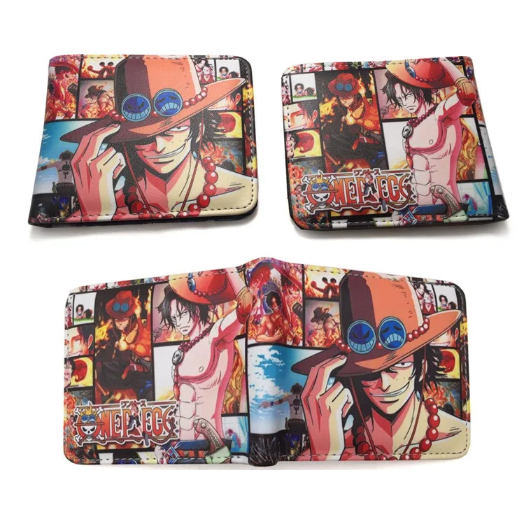 41types Anime Monkey D Luffy One Piece ZORO Cartoon PU Wallet Creative Simple Foldable Coin Purse Multifunctional Card Boys Gift view 5