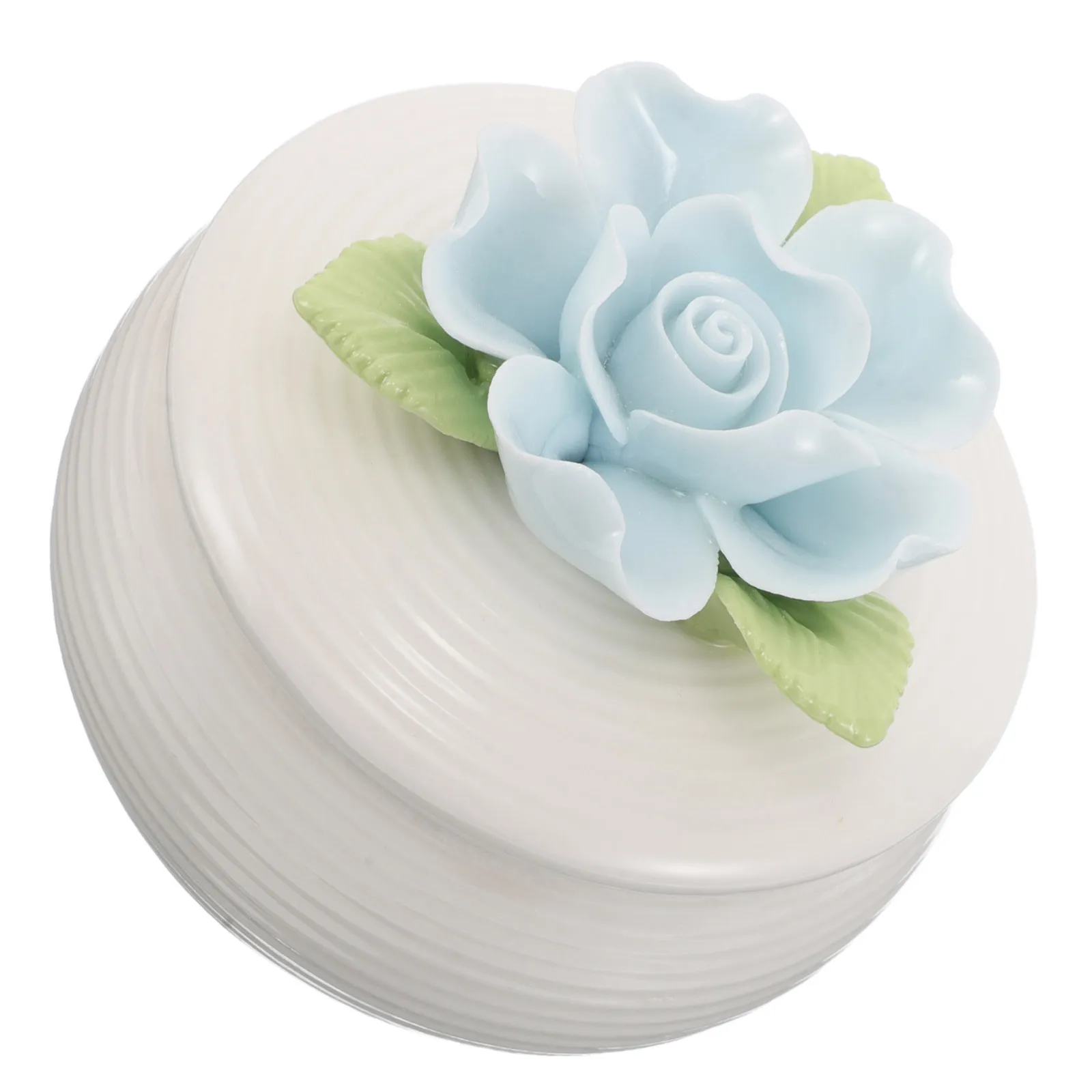 

Ceramic Nordic Style Jewelry Box Flower Lid Decorative Jewelry Organizer Rings Bracelets Earrings Storage Box for Women