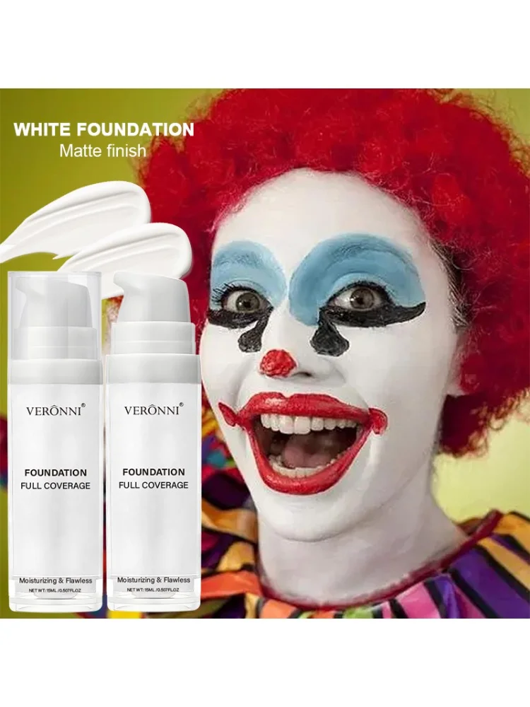 Biały płynny podkład w kremie Pure White Toning Cream Foundation, produkt do malowania twarzy i ciała na Cosplay, Mardi Gras i karnawał. — 2