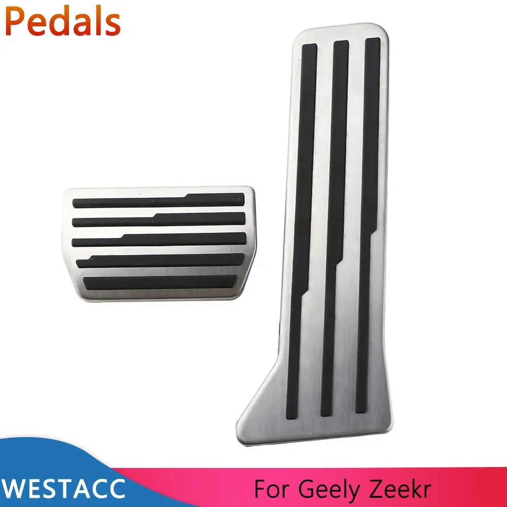 Stainless Steel Car Pedals Accelerator Fuel Gas Brake Foot Pedal Cover for Geely Zeekr 001 2021 2022 2023 2024 Accessories