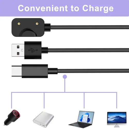 Compatible for Samsung Galaxy Fit 3 Charger Cable, Magnetic USB C Replacement Charging Cable Dock for Galaxy Fit3 Smartwatch