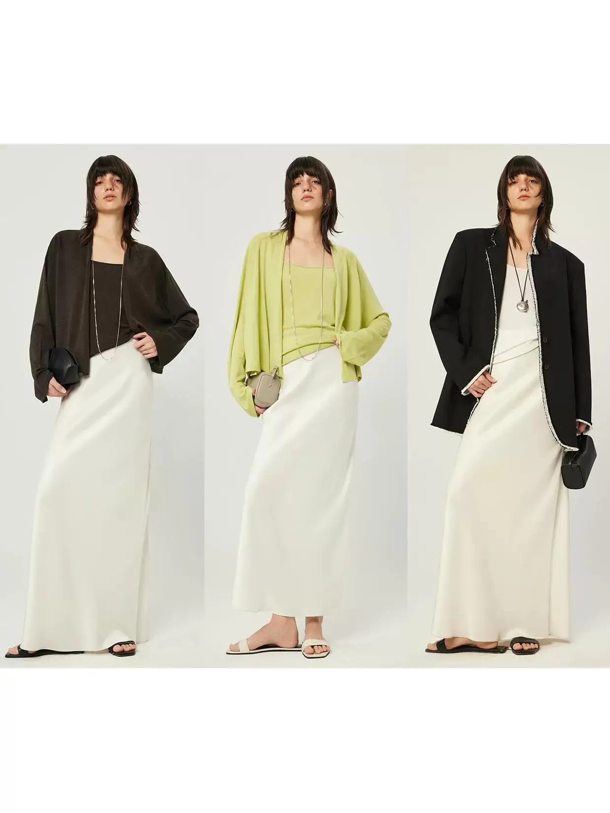 Autumn 2025 New Sle Women's ter Ne  Dr High Waist Fi Tail Gown Double Sided Satin Luminous Draped Side Cut