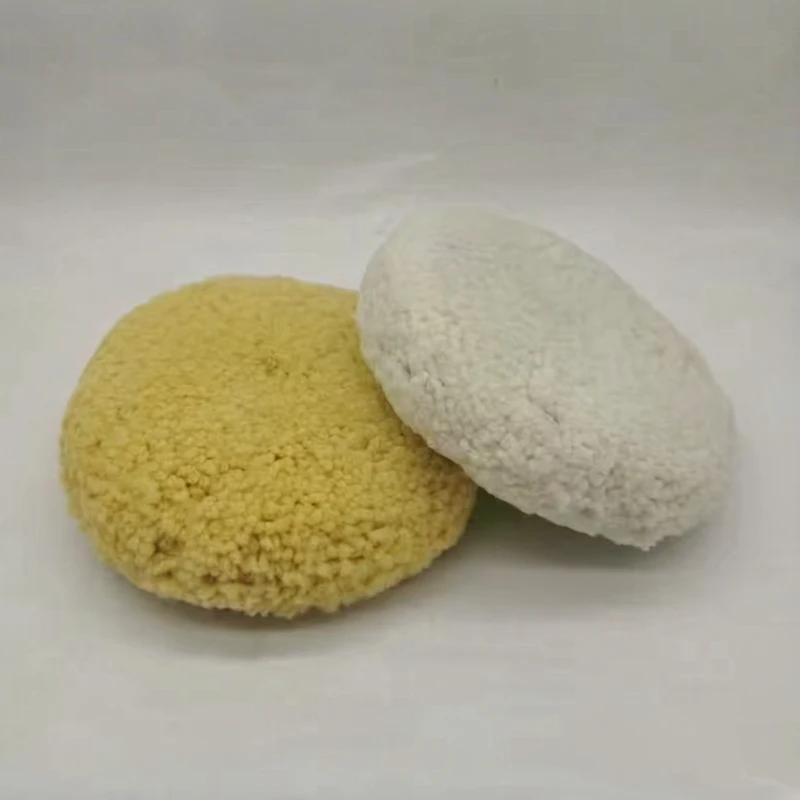 

8inch 200mm Double sided screw-on 4ply Twisted Wool Yarn Polishing Pad 100% Natural 5/8" Scew