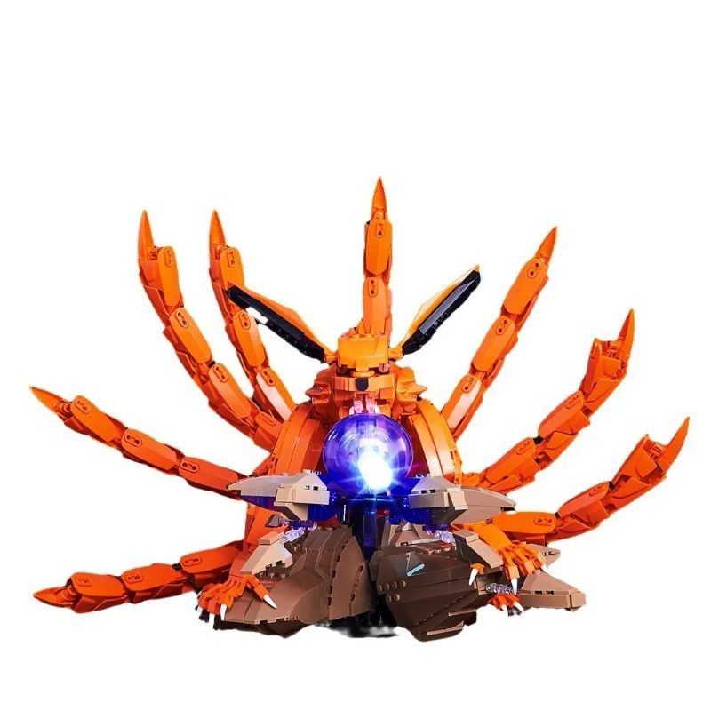 Trendy Collectible Oriental Mythical Nine-Tailed Spirit Fox Building Block Model, Small Brick Assembly Desktop Craft Ornament view 5