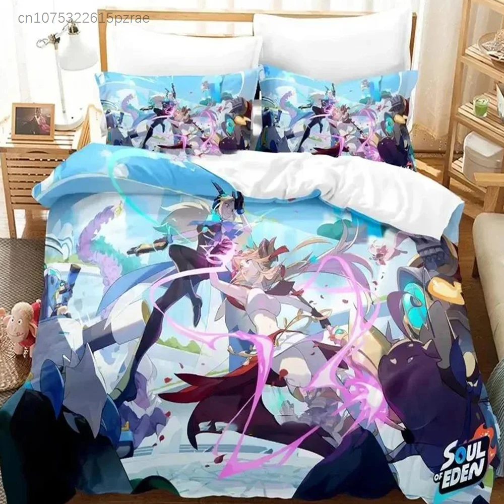 Anime Game Soul Of Eden Bedding Set 3D Printed Suitable For Bedroom Duvet Cover Set With Pillowcases Kids Home Textile
