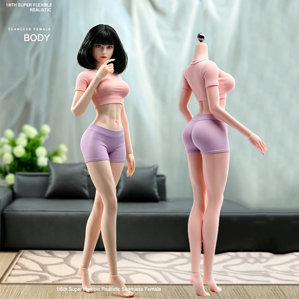 

YM507 1/6 Scale Big Bust Slender Waist Muscular Female Body 12'' Soldier Flexible Action Figure Dolls