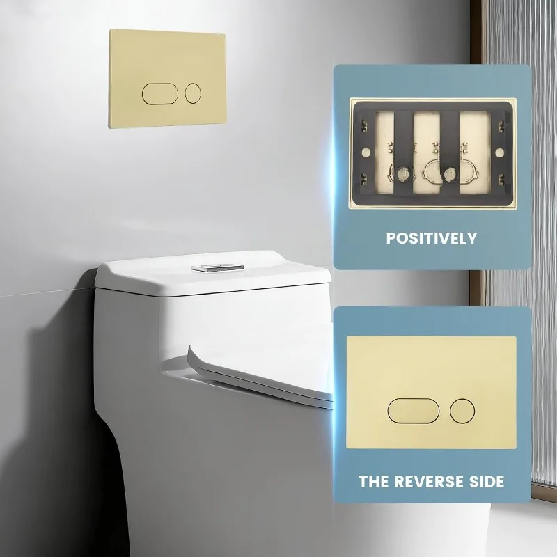 

Toilet Push Plate, Double Flush, with Flush Lever Set and Mounting Frame, for Geberi-t Sigma 01, 20, 30, 50, Up320 (Gold)