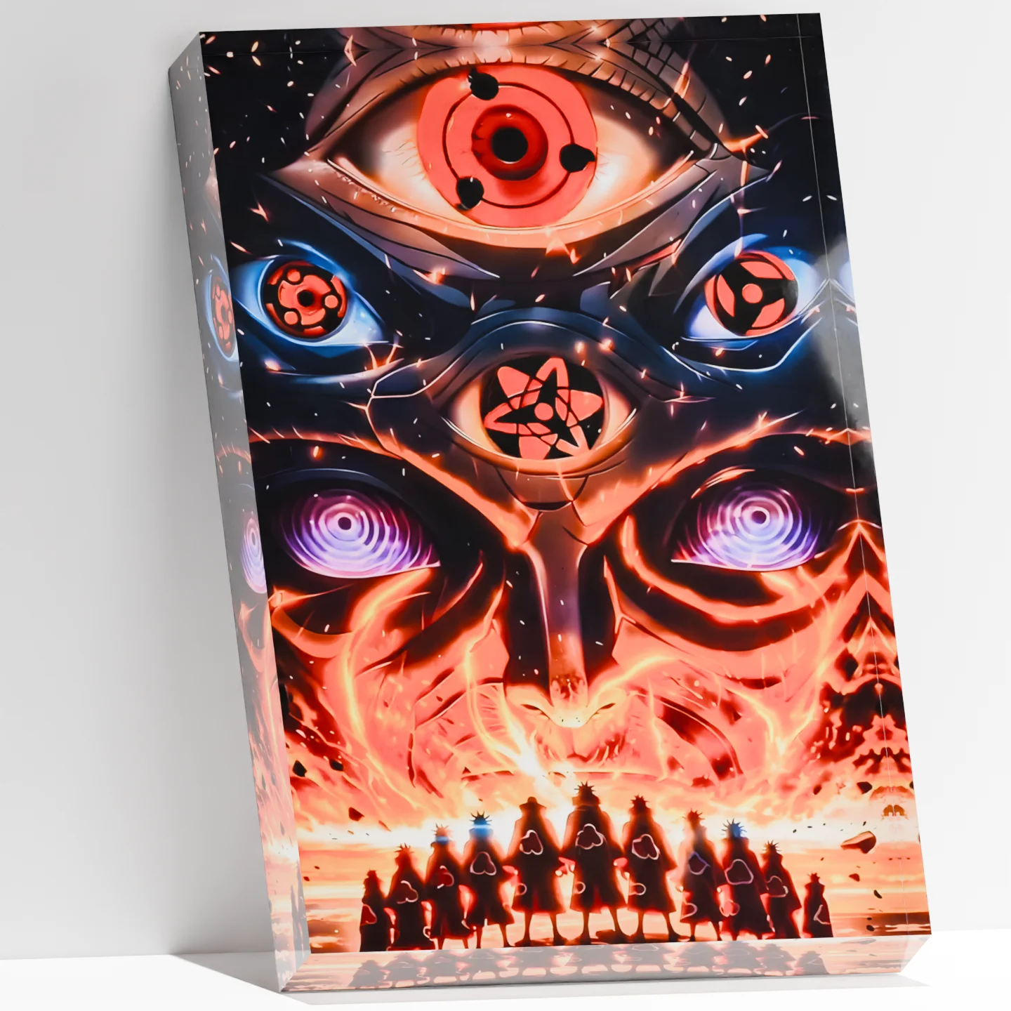 Anime Akatsuki organización bloque acrílico nube roja Rogue Ninja miembros arte Visual ojo Jutsu decoración de escritorio regalo para fanáticos de Otaku