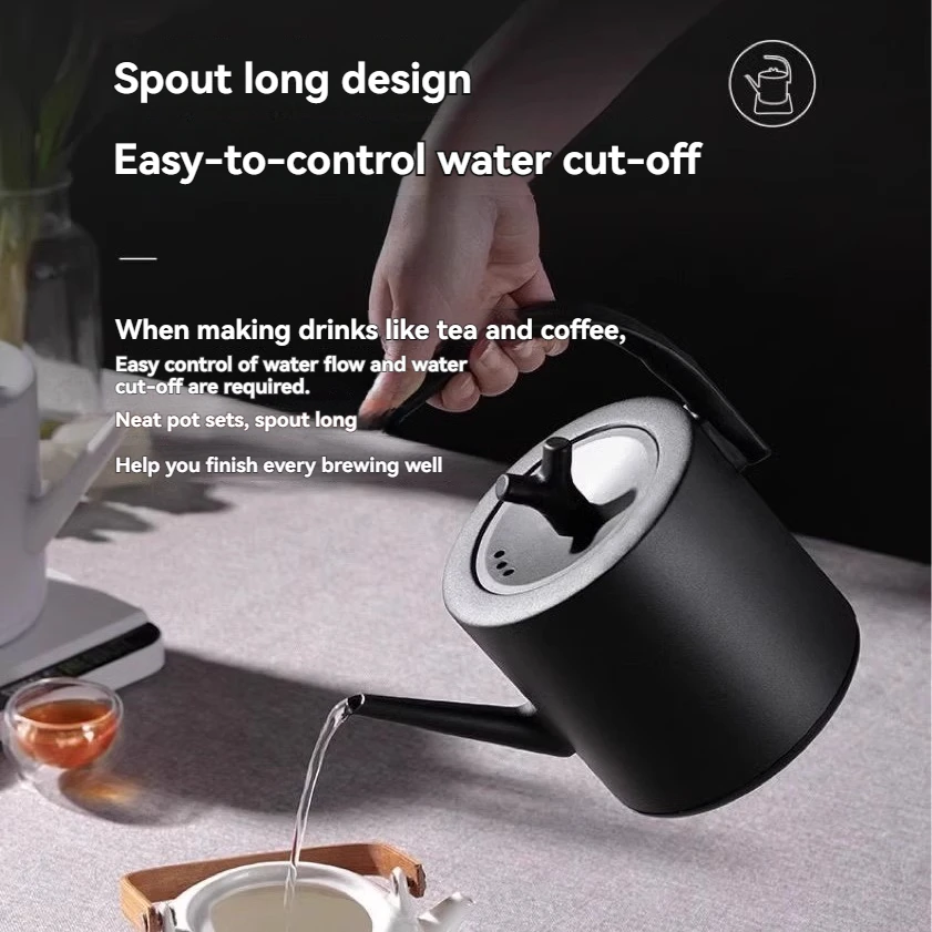 304 إبريق شاي من الفولاذ المقاوم للصدأ طباخ التعريفي مسطح القاع سميكة إبريق الشاي المنزلي غلاية خارجية فندق مطعم إبريق الشاي