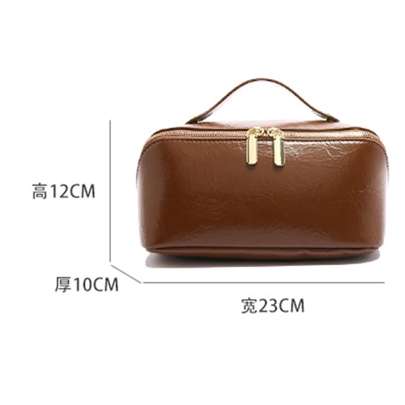 Fashion PU Leather Large-capacity Travel Cosmetics Storage Bags Women's Handheld Washing and Makeup Multi functional Storage Bag