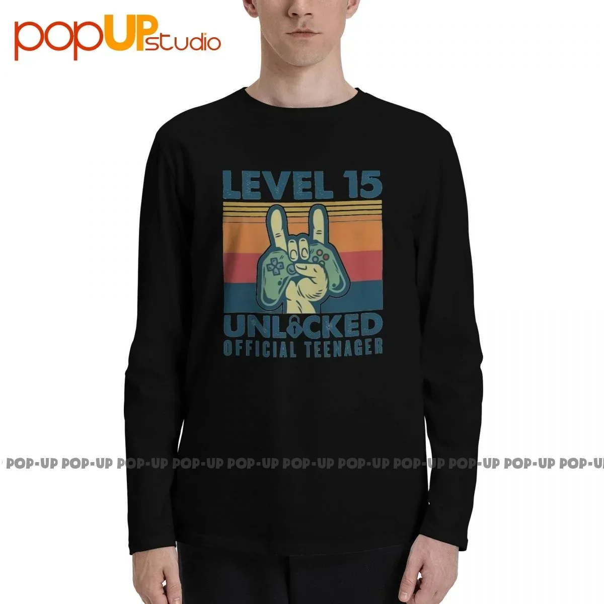 Birthday Level 15 Unlocked Teenager Style Gaming Long Sleeve T-Shirts T-shirt Tee Soft Retro Hot Deals Best Seller