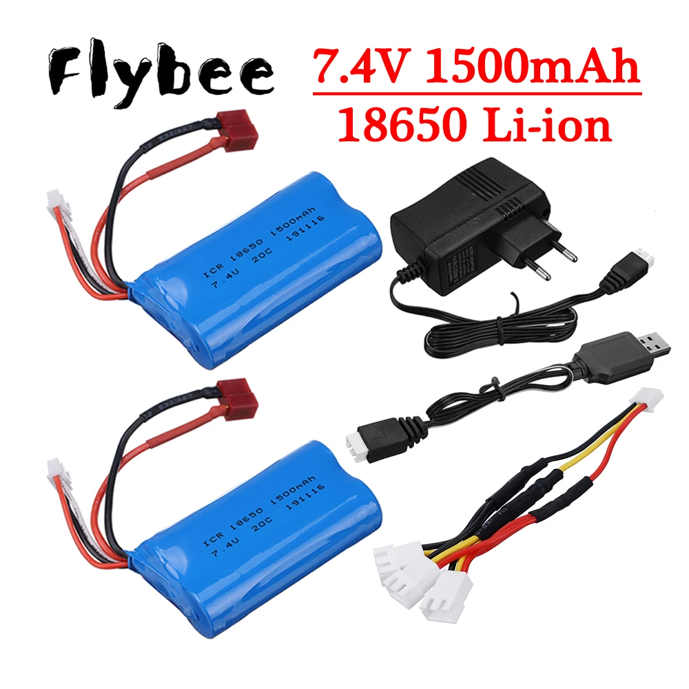 7.4v lipo battery for wltoys 12427 12428 12423 12401 12402A 12403 12404 FY-03 FY01 FY02 RC Car battery 7.4v 1500mah 18650