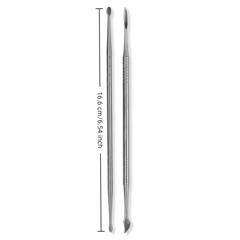 Tige d'agitation de Gel pour ongles en acier inoxydable à Double tête, bâton de dessin de détail, Palette cosmétique, spatule, outil de mélange, Nail Art