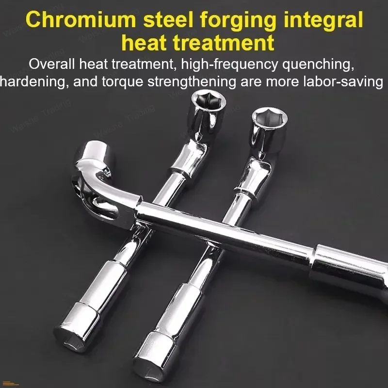 

L Type Pipe Wrench Chrome Vanadium Steel Double Elbow Angle Perforation Repair Tools 6/7/8/9/10/11/12/13/14mm