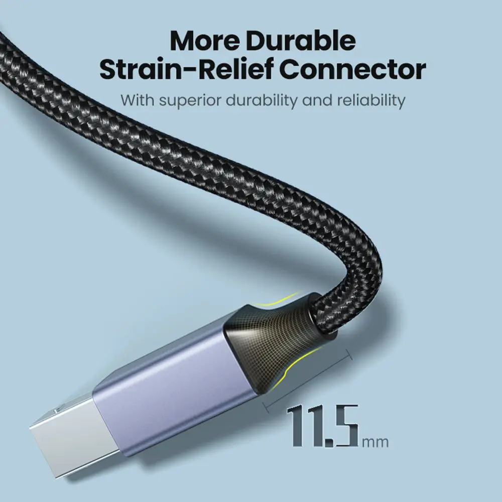 Gold-plated Plug Computer Laptop Printer USB Type-C to USB B 2.0 Printer Cable High Speed For Epson HP Brother