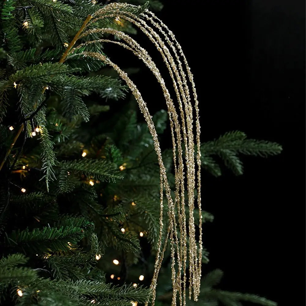 90cm Artificial Christmas Glitter Branches Handmade Sequins Simulated Christmas Branches DIY Realistic