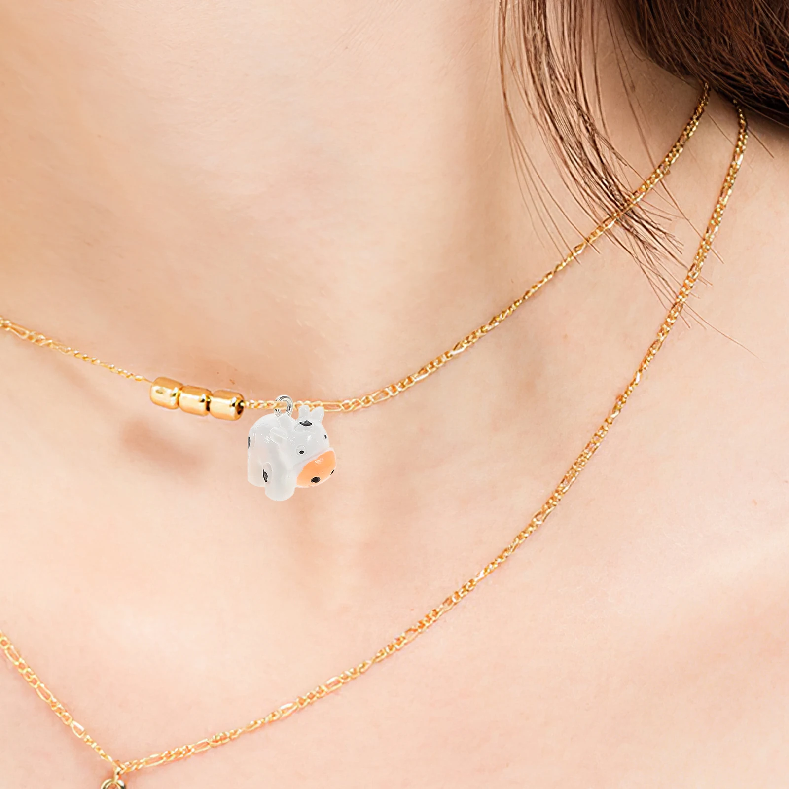 

10 Pcs Cow Pendant Animals Miniature Beads The Charms for Jewelry Making Shaped Resin