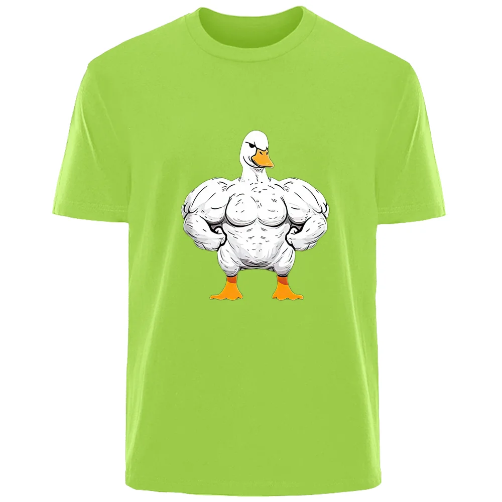 Fun Strong Duck Print Summer High Quality Men\'s 100% cotton comfortable Breathable casual T-shirt for men outdoor street wear