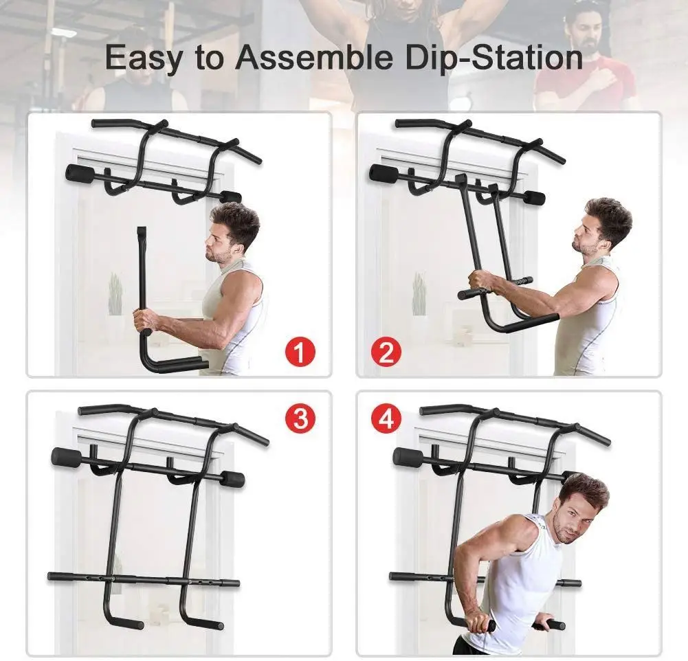 قضيب سحب للمدخل متعدد الوظائف لتدريبات القوة المنزلية وأشرطة التعليق #6