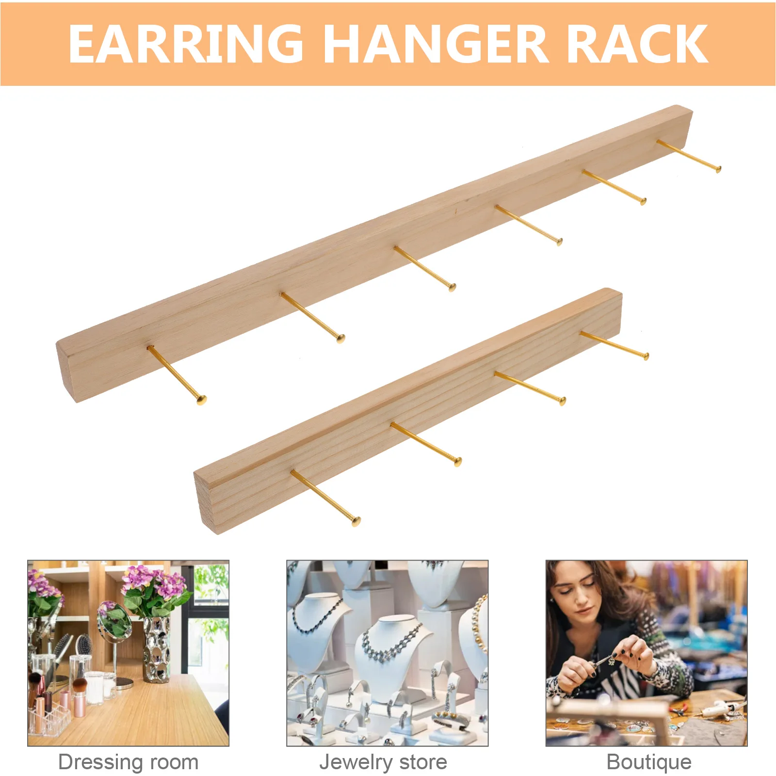 Wooden Jewelry ganizer Necklace Earring Hanger Rack Display Holder Lightweight Durable Easy Clean Home Store Use