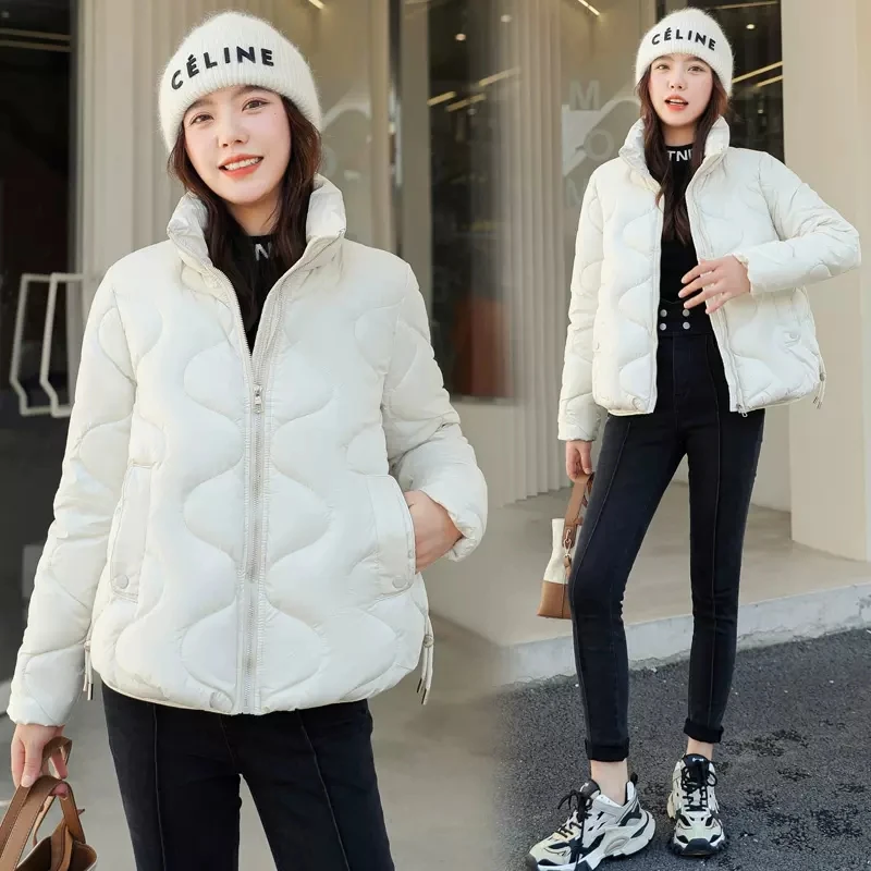 2023 New Winter Down Padded Jacket Women Short Overcoat Korean Shiny Loose Thick Warm Parka Female Fashion Winter Coat Outerwear