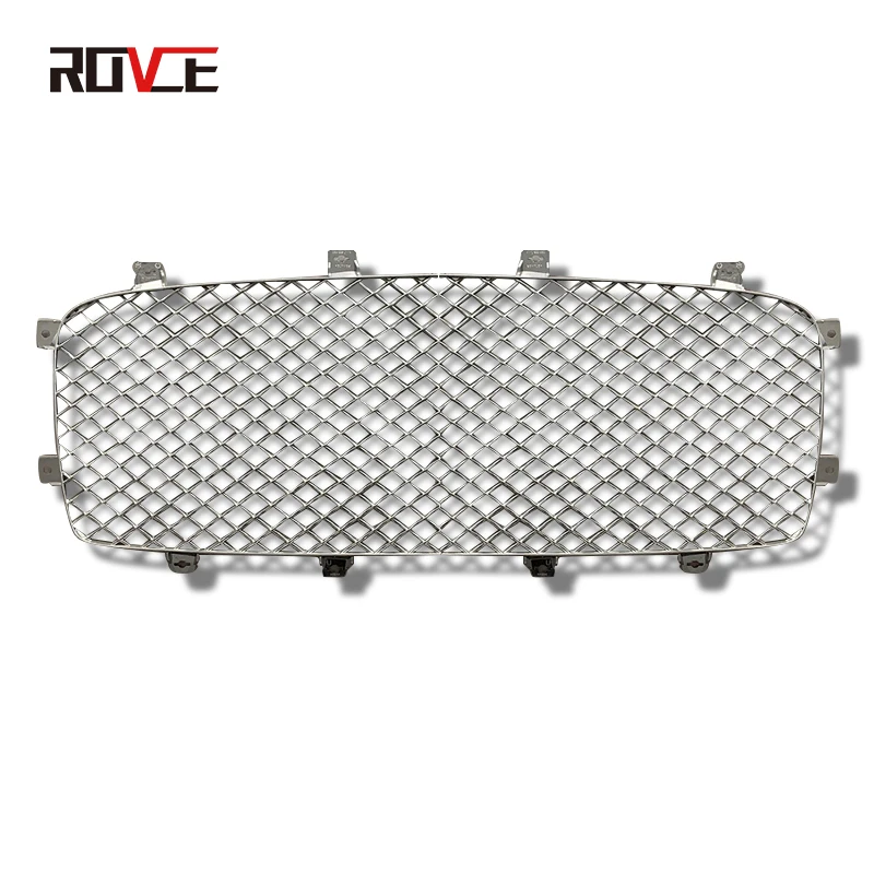 ROVCE Car Front Bumper Grille Plating Silver Style Front Protector For Bentley Flying Spur 2014-2019 4W0.853.684/4W0.853.683