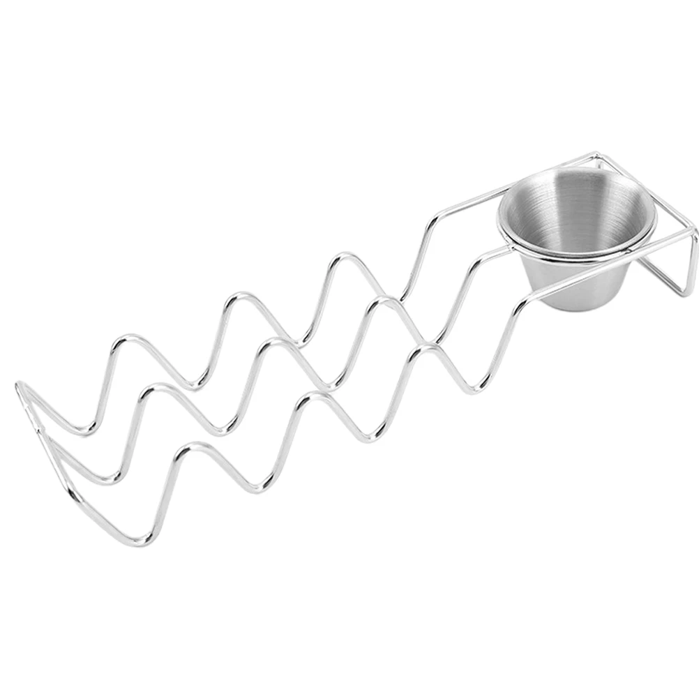 

Stainless Steel Pancake Rack Taco Holder St Tortilla Serving Tray wavy design safe metal taco accessories household