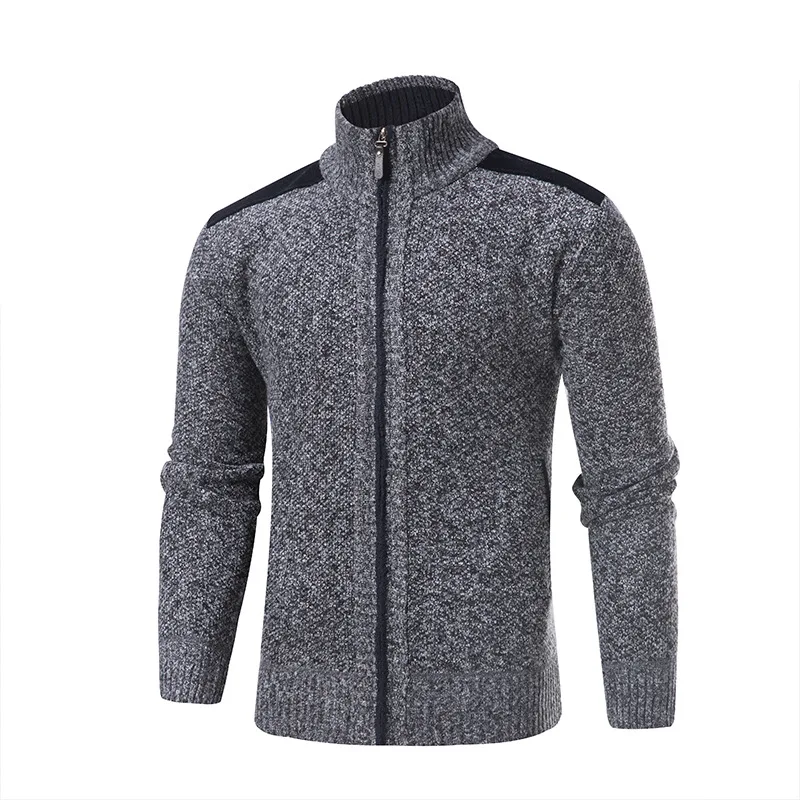 

Autumn Winter Men's Cardigan Fashion Spliced Sweater Jacket Men Thick Warm Knitted Cardigan Zipper Daily Casual Sweatercoat Men