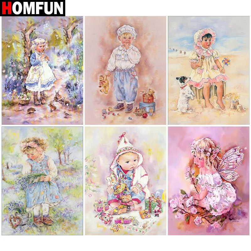 

HOMFUN 5D DIY полная алмазная вышивка "Девочка цветок" алмазная живопись вышивка крестиком горный хрусталь украшение дома