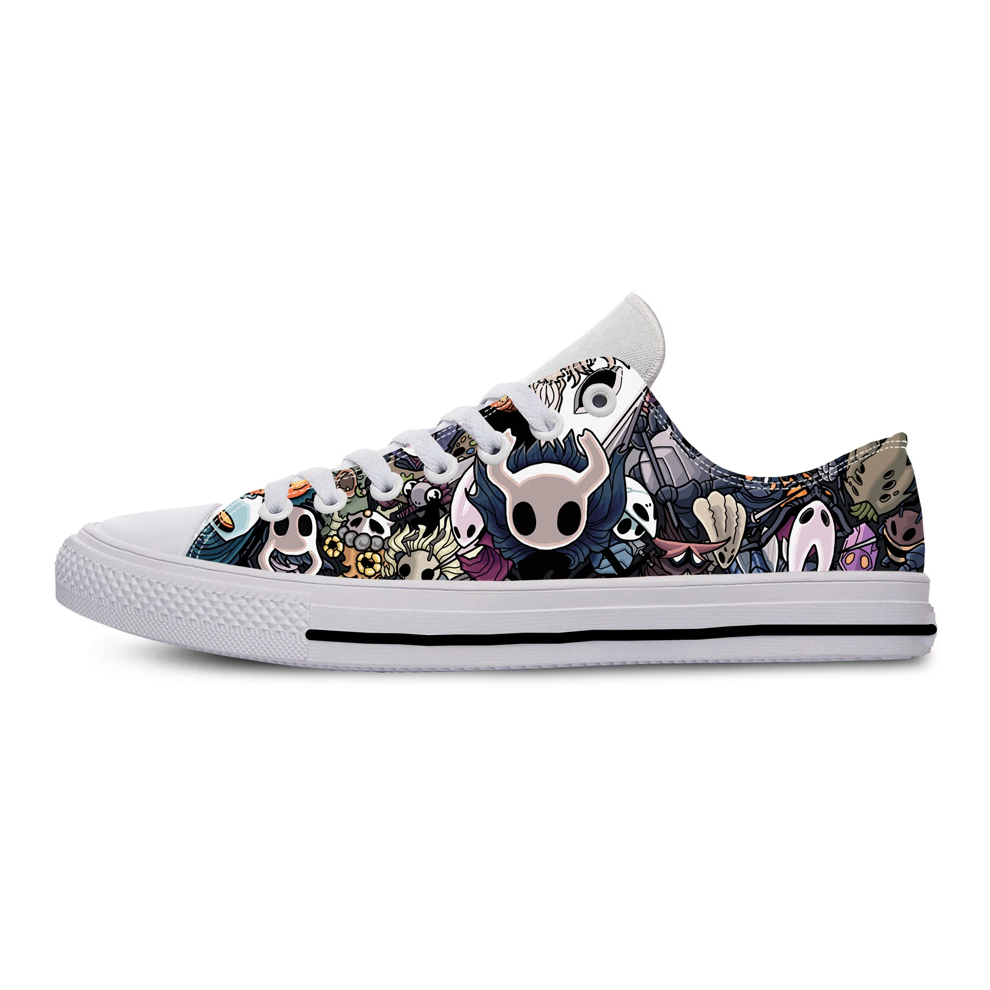 Hot Anime Cartoon Game Ghost Hollow Knight Cool Funny Casual Shoes Lightweight Men Women Sneakers Low Top Breathable Board Shoes