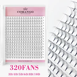 CoMango 320 Premade Fans 3d 5d 6d 10d Russian Volume Mink Fluffy Lash Cluster Eyelash Lifting Fast Shipping Wispy Lashes Blister