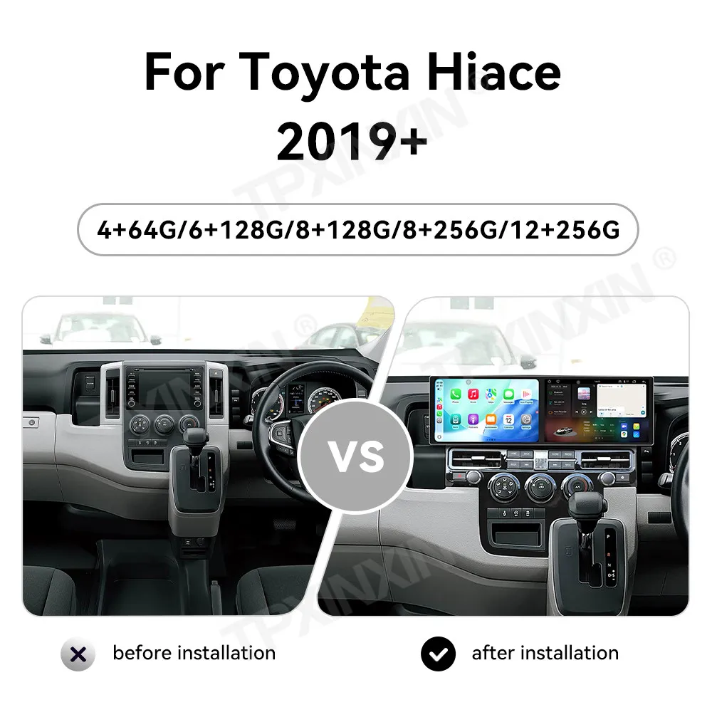 Android 15 Car Multimedia Player For Toyota Hiace 2019-2025 Auto Radio GPS Navigation Stereo 18.2Inch Touch Screen Carplay HiCar