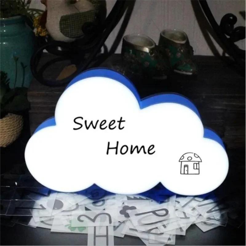 

DIY Handwritten Message Lightbox Cartoon Cloud Lantern Instagram Room Decoration Birthday Confession Proposal Creative Props