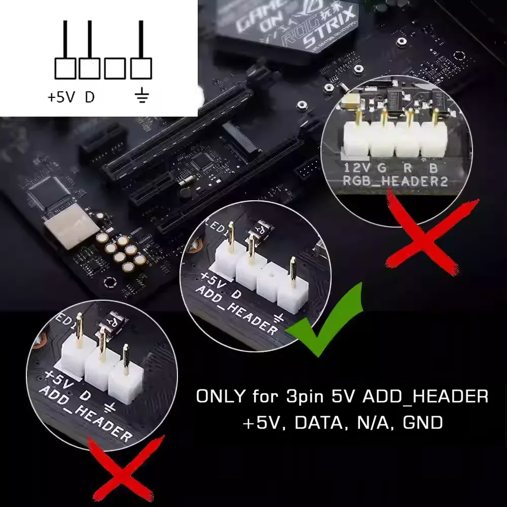 5V 3PIN ARGB Mini-Spotlight Motherboard Aura Sync LED-Spotlicht Winkeldecken-Oberflächenmontage für Gaming-Schreibtisch PC-Gehäusebeleuchtung – Detail 3