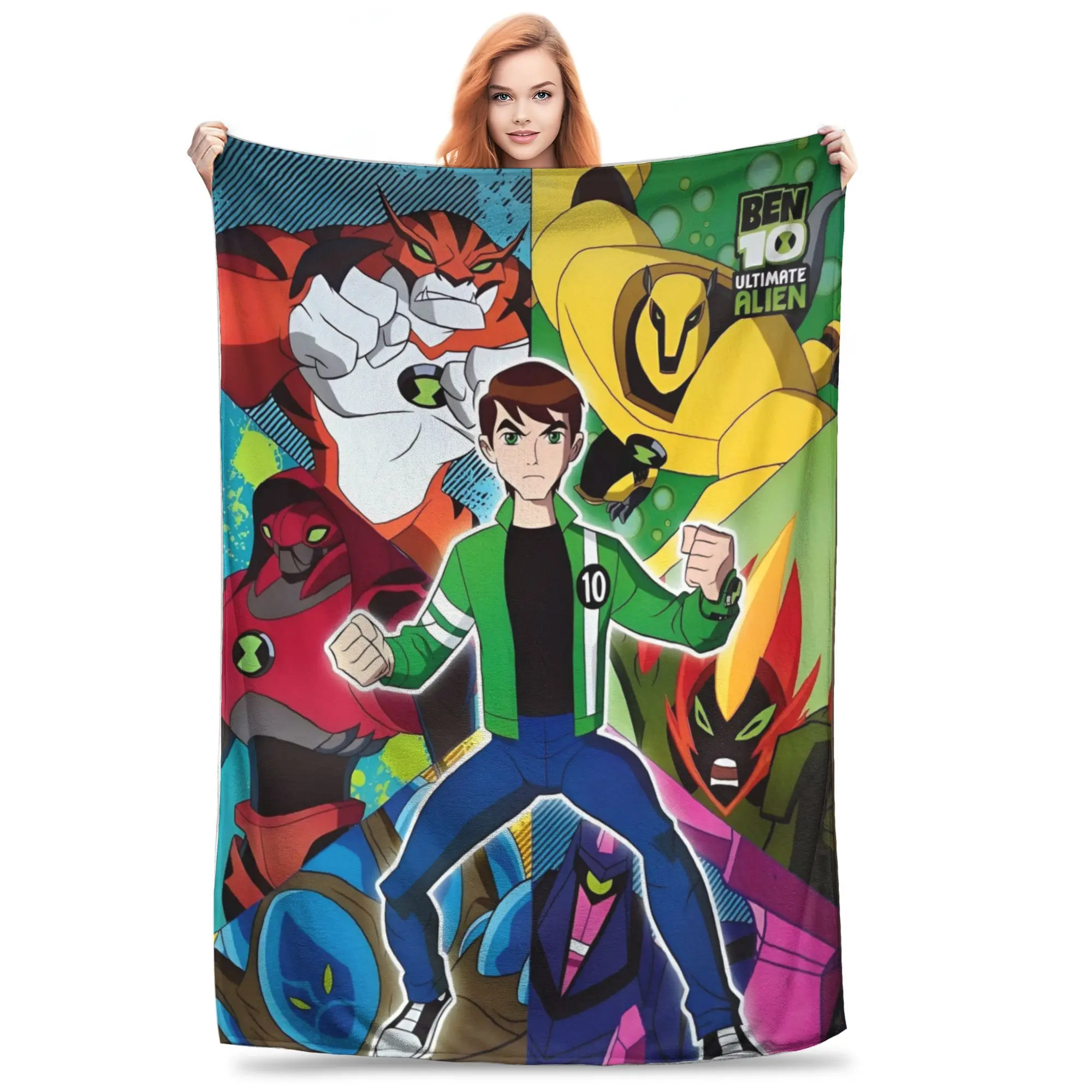 Ben 10 Heroic Journeys بطانية الصوف تكييف الهواء متعددة الوظائف فائقة النعومة رمي البطانيات للسرير غرفة نوم المفرش #1