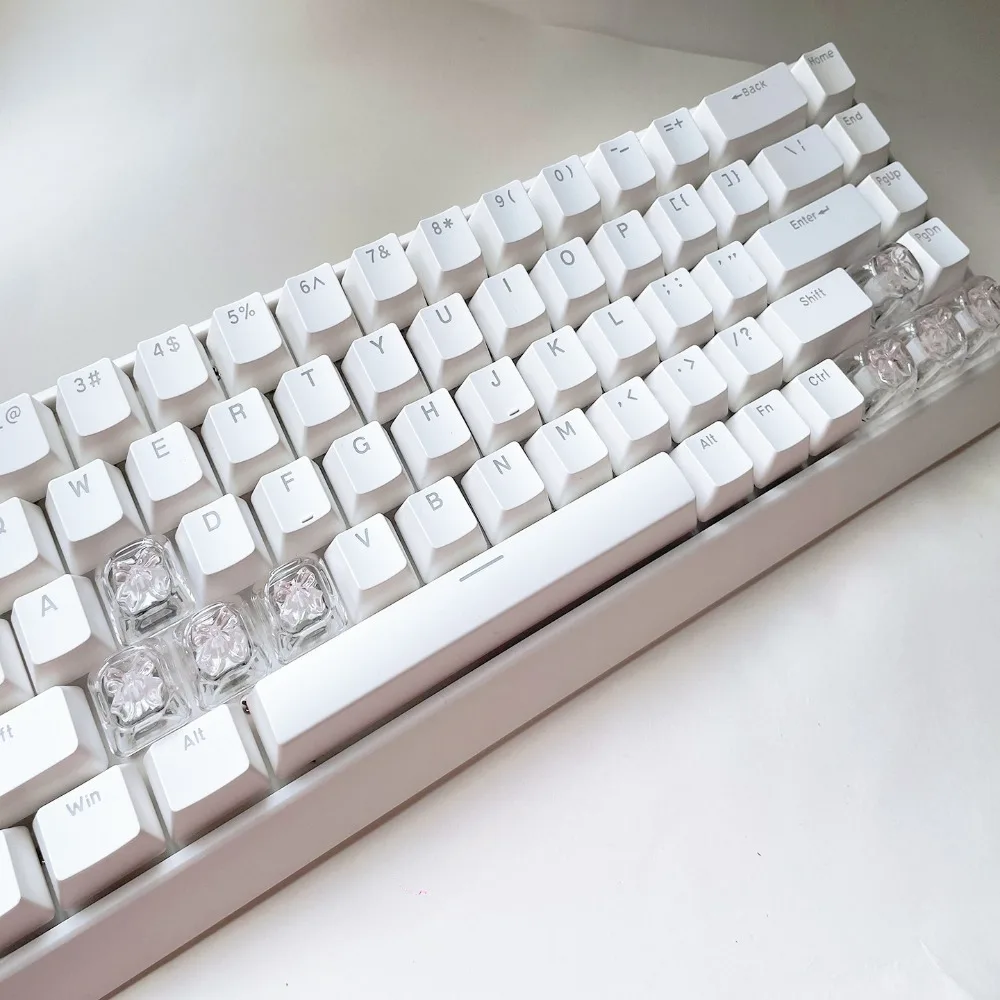 Handcrafted Stereo Bowknot Keycap Luminous Transparent Resin Keyboard Decorative Buttons