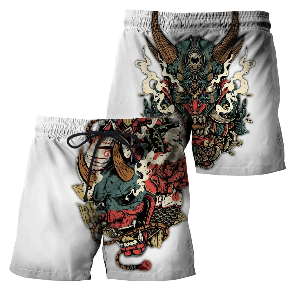 High Quality Shorts Sakura Samurai 3D Printed beach Shorts for men and women Street Harajuku style summer casual shorts