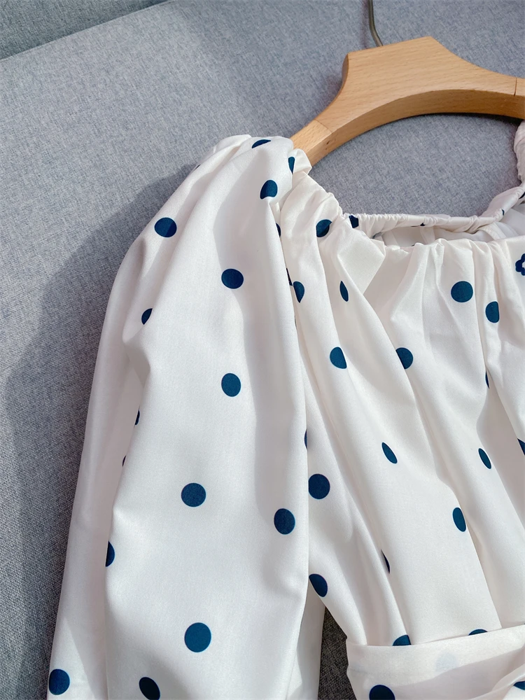 

Polka Dot Dress for Women Design Sense One Shoulder Waist Short Skirt Romantic and Elegant M Home 2024 Early Autumn New Edition
