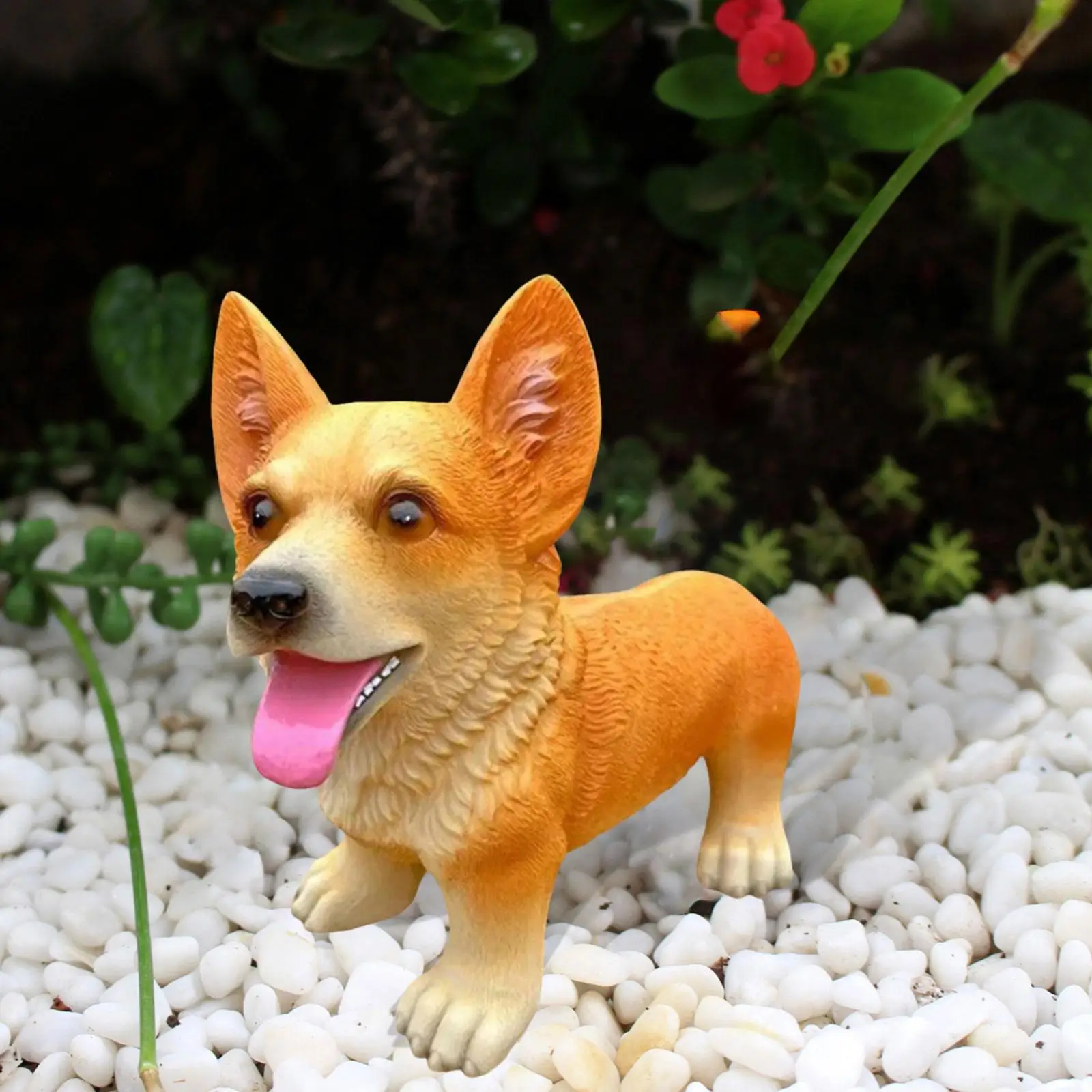 

Dog Statue Animal Sculpture Puppy Figure Lawn Ornament Cute Puppy Figurine for Bedroom Balcony Indoor Outdoor Patio Courtyard
