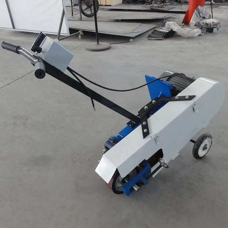 Steel Plate Weld Grinding Surface Rust Removal & Polishing with Grinding Wheel Hand-Push Belt Sander Handcart
