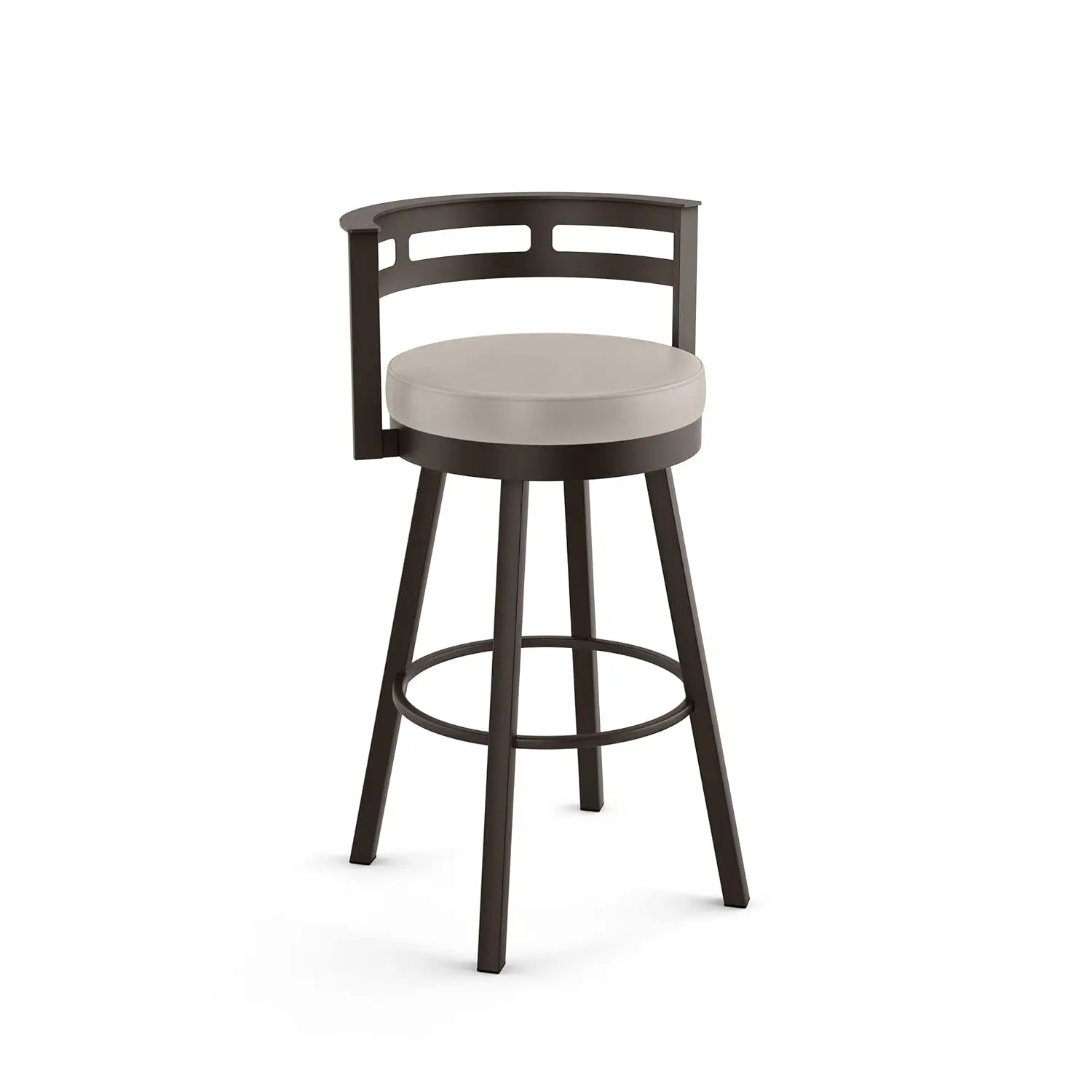 

Render 26" Counter Height Barstool, Swivel Stool With Backrest And Metal Base For Kitchen Island Or Bar - Cream, Customized