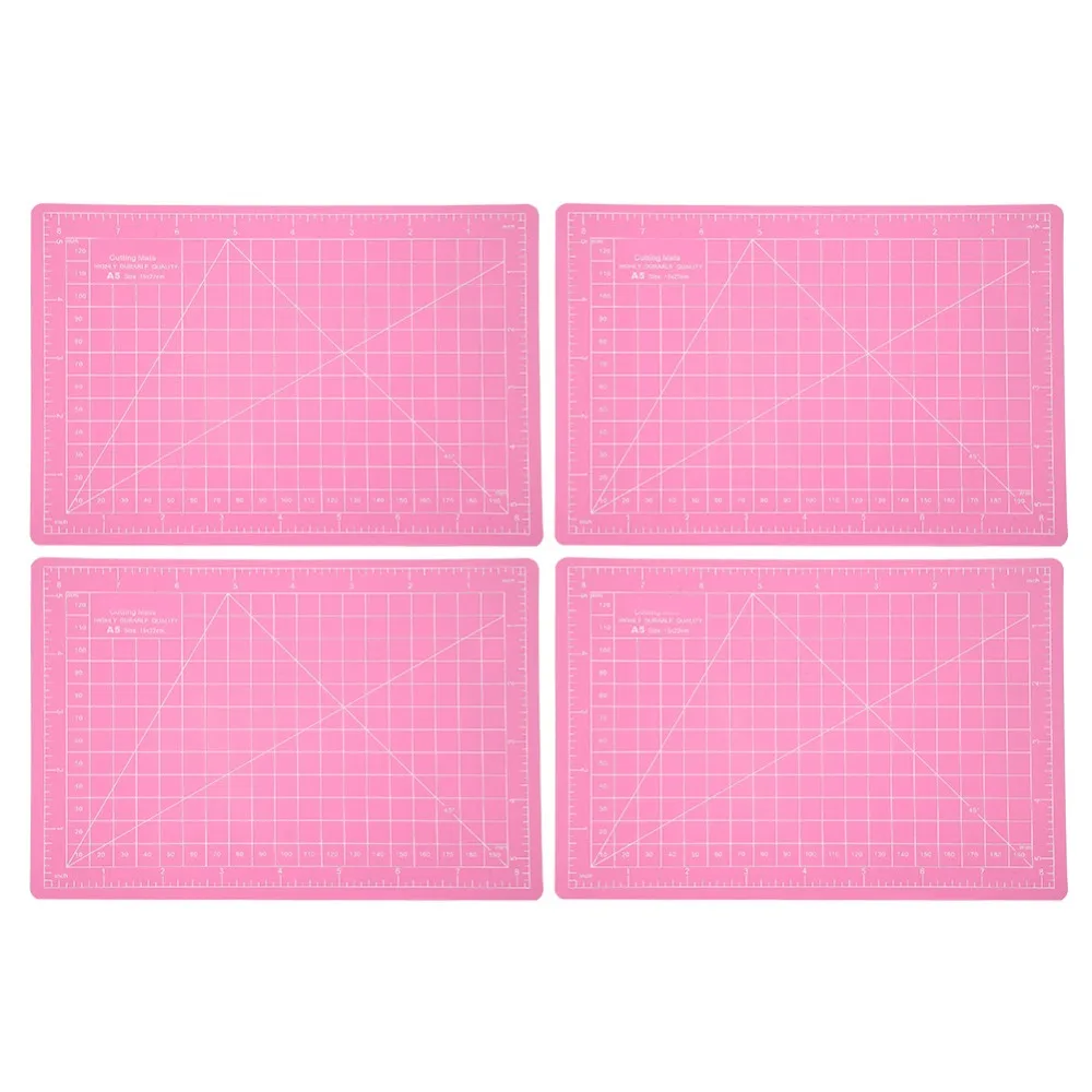 4pcs Precision Self-relaxing Surface Cutting Mat Scale Grid A5 Size A5 Cutting Mat Craft Cutting Pad For Crafting