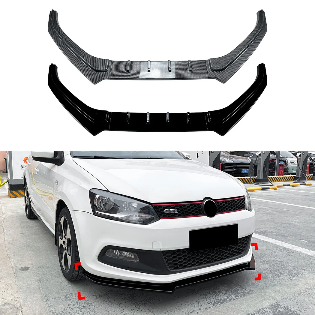 

For Volkswagen Polo MK5 6R GTI 2010-2014 Front Bumper Lip Spoiler Splitter Diffuser Body Kit Tuning ABS Canard Protector Cover