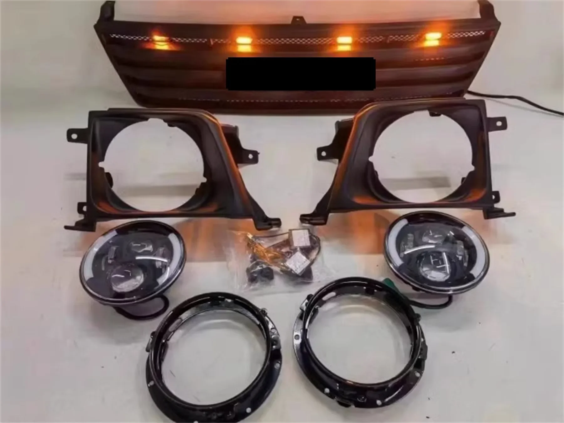 

Автомобильная фара, решетка переднего бампера, рамка абажура для Toyota Land Cruiser LC95 3400, индивидуальный стиль