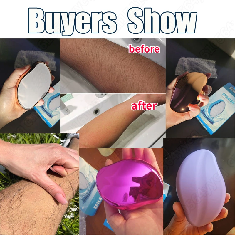 Nano kristal epilatör tüy dökücü sakız adam kadın epilasyon silgi ağrısız Painless l Hop taş epilasyon vücut peeling