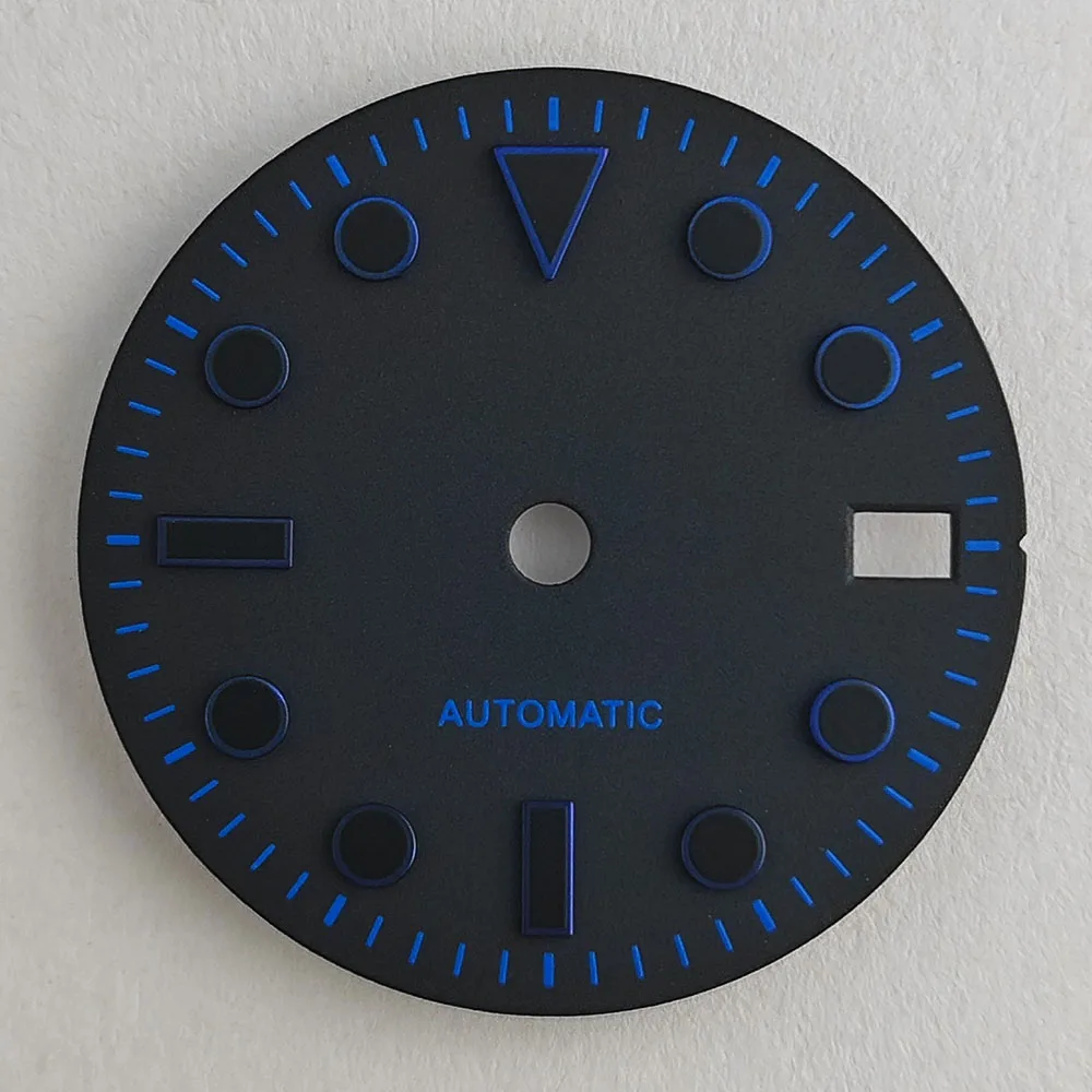 28.5mm NH35 watch dial black blue rose gold dial suitable for NH35 movement custom logo dial