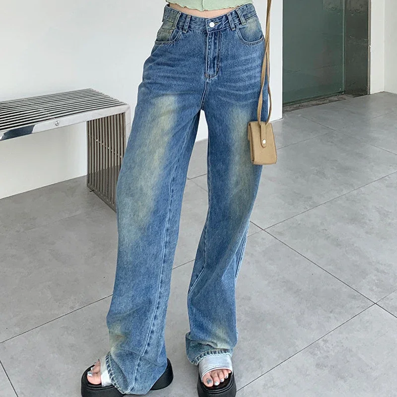 CASUMANL Brand Spring Autumn New Jeans Womens 2024 Washed Baggy High Waist Denim Pants Mujer Minimalist Youthful Woman Clothes