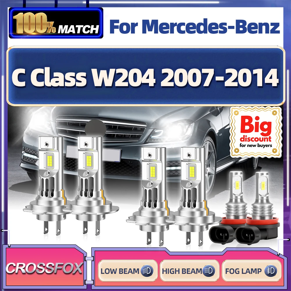 

CROSSFOX Canbus светодиодные лампы для фар, ампулы, противотуманные фары для Mercedes-Benz C Class W204 2007 2008 2009 2010 2011 2012-2014