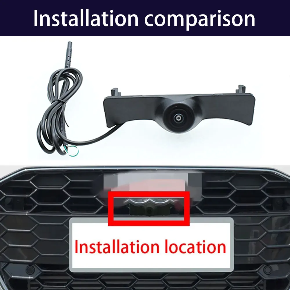 For Audi A4 A4L B9 8W S4 RS4 Facelift 2020 2021 2022 2023 Front Logo View Camera 170° AHD 1080P Fisheye Lens Vehicle Car Camera