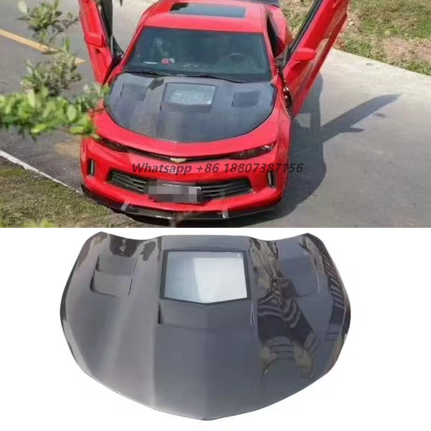 

For Camaro Carbon Fiber Body Kit Corvette Upgraded with Carbon Fiber Front Lip Diffuser Hood Spoiler and Side Skirts